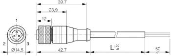 Contrinex 623 000 937 pripojovací kábel  S13-3FUG-020 Prevedenie Priama spojka s 2 m káblom 1 ks