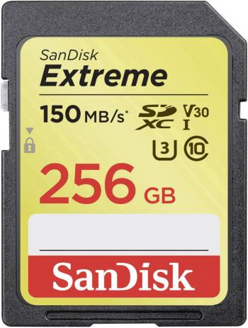 SanDisk Extreme® SDXC karta 256 GB Class 10, UHS-I, UHS-Class 3, v30 Video Speed Class podpora videa 4K