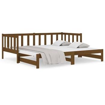 Výsuvná posteľ medovo hnedá 2× (90 × 190 cm) masívna borovica, 814667