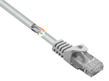 Basetech BT-2268240 RJ45 sieťové káble, prepojovacie káble CAT 5e U/UTP 25.00 cm sivá s ochranou 1 ks