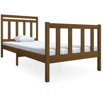 Rám postele medovo hnedý masívne drevo 90 × 200 cm, 3100707