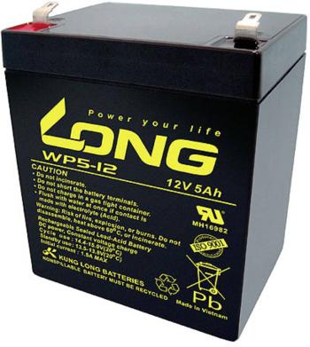 Long WP5-12/F1 WP5-12/F1 olovený akumulátor 12 V 5 Ah olovený so skleneným rúnom (š x v x h) 90 x 107 x 70 mm plochý kon