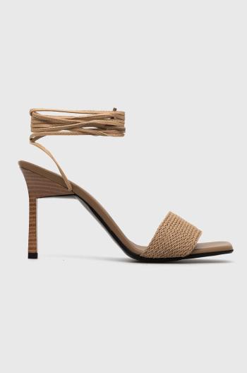 Sandále Calvin Klein GEO STIL GLADI SANDAL 90HH béžová farba, HW0HW01467