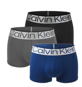 CALVIN KLEIN - boxerky 3PACK steel blue shadow multicolor z mikrovlákna - limitovaná edícia-XXL (111-115 cm)