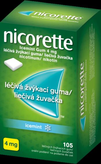 Nicorette Icemint Gum 4mg liečivé žuvačky 105 ks