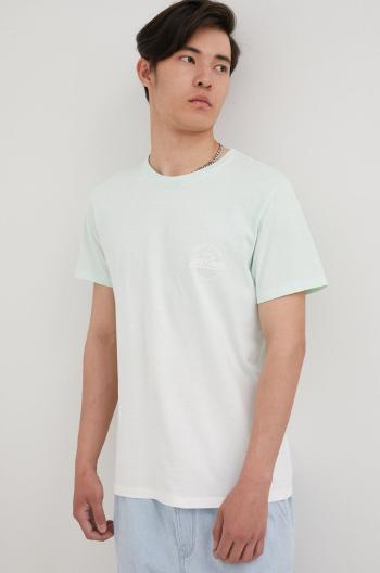 Bavlnené tričko Jack & Jones tyrkysová farba, vzorované