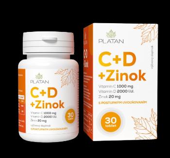 Platan Vitamín C + D + Zinok 30 tabliet