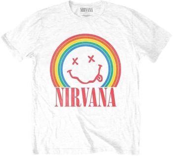 Nirvana Tričko Smiley Rainbow White M