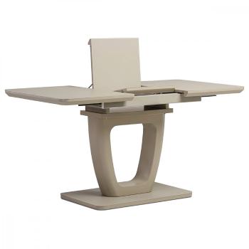 AUTRONIC HT-430 CAP Jedálenský stôl 110+40x75 cm, cappuccino 4 mm sklenená doska, MDF, cappuccino mat