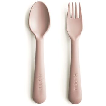 Mushie Fork and Spoon Set príbor Blush 2 ks