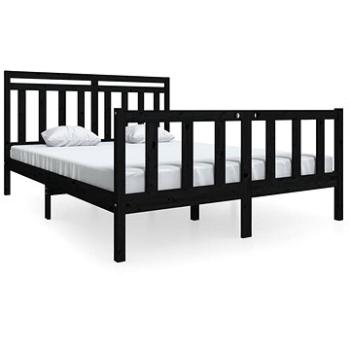Rám postele čierny masívne drevo 150 × 200 cm King Size, 3100967