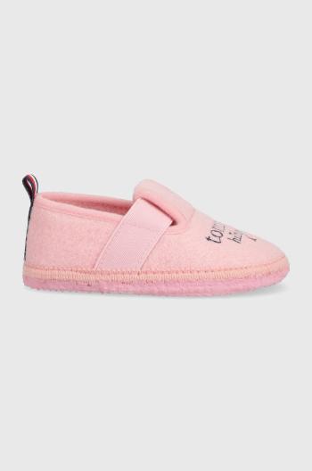 Detské papuče Tommy Hilfiger ružová farba