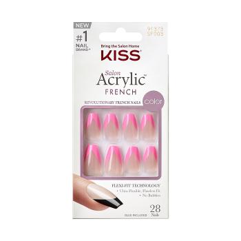 KISS Nalepovacie nechty Salon Acrylic French Color - Squared 28 ks