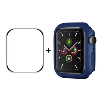 ENKAY Plastový kryt s ochrannou fóliou pre Apple Watch 9 / 8 / 7 (41mm) modrý