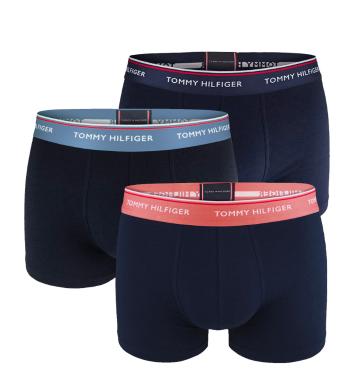 TOMMY HILFIGER - boxerky 3PACK premium essentials color deep s colorado blue farebným pásom-L (89-100 cm)