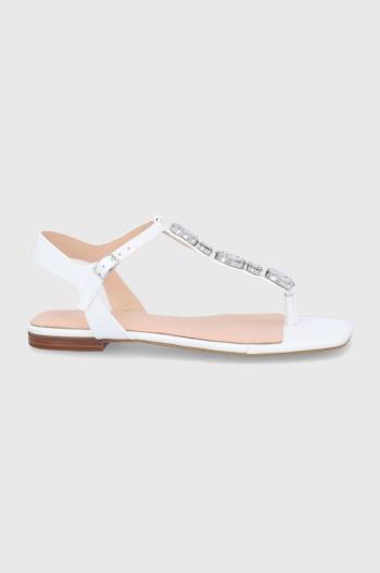 Kožené sandále Guess Sefora dámske, biela farba,