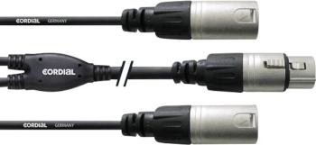 Cordial CFY0.3FMM XLR káblový adaptér [2x XLR zástrčka - 1x XLR zásuvka] 30.00 cm čierna