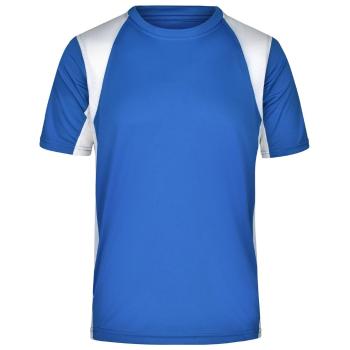James & Nicholson Pánske športové tričko s krátkym rukávom JN306 - Kráľovská modrá / biela | XXL