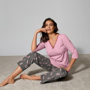 Blancheporte Pyžamo s potlačou vážok ružová/sivá 54