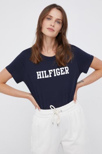 Bavlnené tričko Tommy Hilfiger tmavomodrá farba