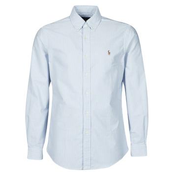 Polo Ralph Lauren  Košele s dlhým rukávom CHEMISE AJUSTEE EN OXFORD COL BOUTONNE  LOGO PONY PLAYER MULTICO  Modrá