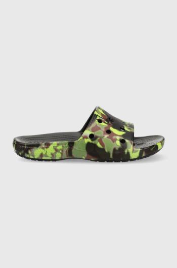 Šľapky Crocs Classic Spray Camo Slide pánske, zelená farba, 208252