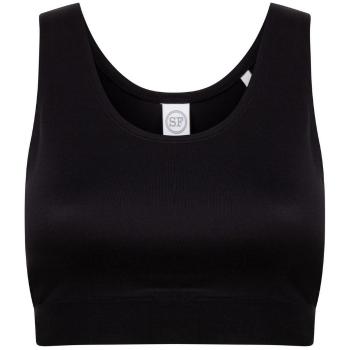 SF (Skinnifit) Dievčenský crop top s ramienkami - Čierna / čierna | 11-12 rokov