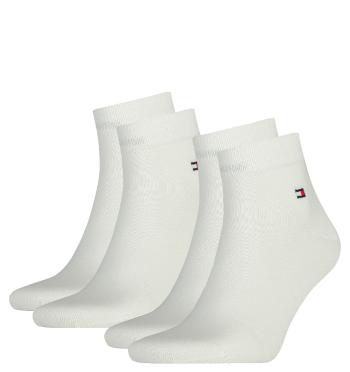 TOMMY HILFIGER - 2PACK TH men biele quarter ponožky-39-42