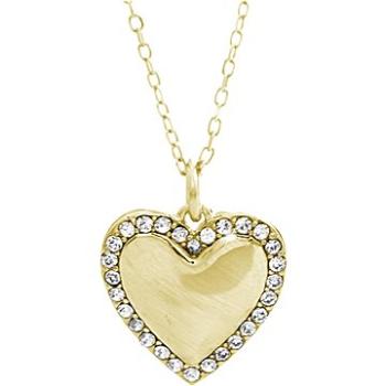 JSB Bijoux Strieborný náhrdelník Srdce s kryštálmi značky Swarovski pozlátený 92300389g-cr (Ag 925/1 (8592661382820)