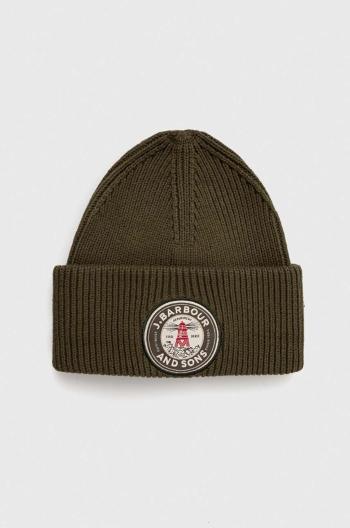 Čiapka Barbour Dunford Beanie zelená farba, MHA0821