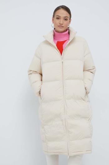 Páperová bunda Calvin Klein dámska, béžová farba, zimná,