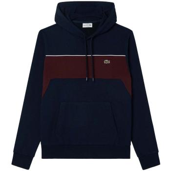 Lacoste  Colour Block Fleece Hoodie Navy Blue/Bordeaux  Mikiny Modrá