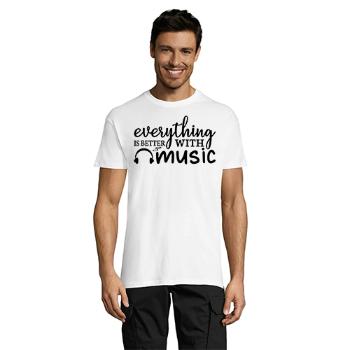 Everything is Better With Music pánske tričko biele 5XL