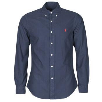 Polo Ralph Lauren  Košele s dlhým rukávom CHEMISE CINTREE SLIM FIT EN OXFORD LEGER TYPE CHINO COL BOUTONNE  Námornícka modrá