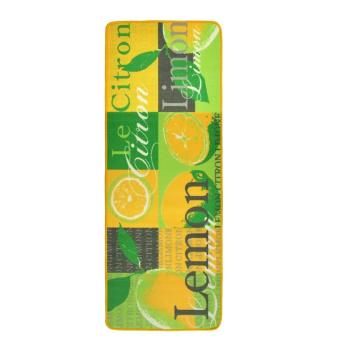 Žlto-zelený kuchynský behúň Hanse Home Lemon, 67 × 180 cm