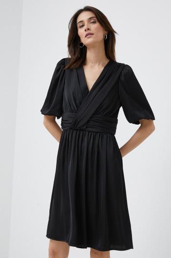 Šaty Dkny čierna farba, mini, áčkový strih