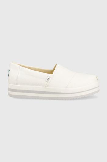 Espadrilky Toms Alpargata Midform biela farba, na platforme, 10019466