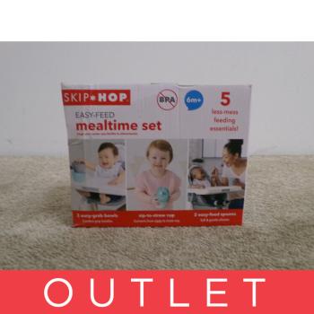 SKIP HOP Set jedálenský s hrnčekom 5 ks Easy-Feed Mealtime Set Teal/Grey 6m+