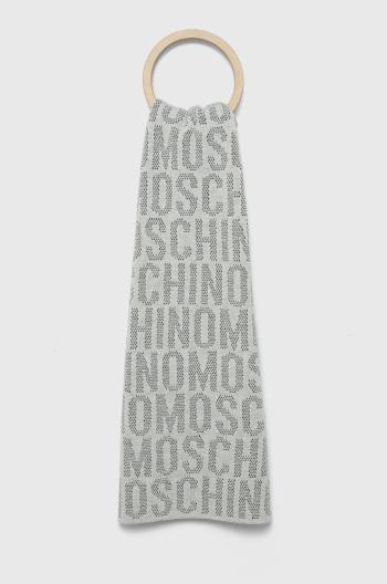 Šál Moschino dámsky, biela farba, vzorovaný