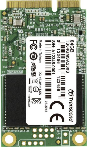 Transcend 230S 64 GB interný mSATA SSD pevný disk mSATA Retail TS64GMSA230S