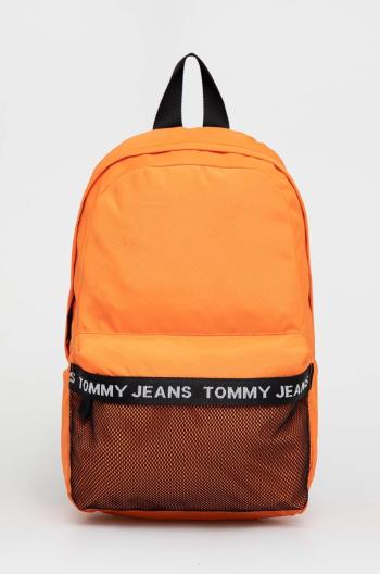 Ruksak Tommy Jeans pánsky, oranžová farba, veľký, s potlačou