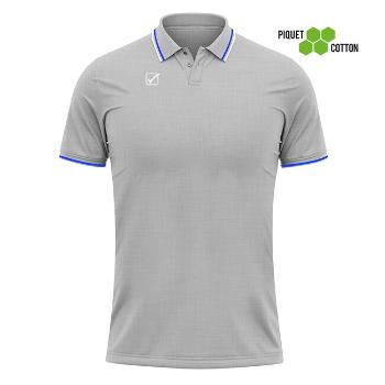 POLO COTONE PIQUET ACTION GRIGIO MELANGE CHIARO/BIANCO Tg. 3XL