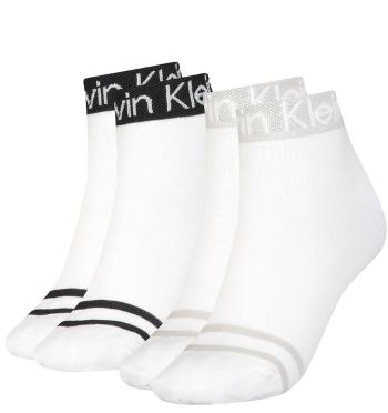 CALVIN KLEIN - 2PACK white combo quarter ponožky-UNI
