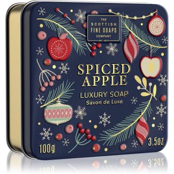 Scottish Fine Soaps Spiced Apple Luxury Soap luxusné tuhé mydlo v plechu 100 g