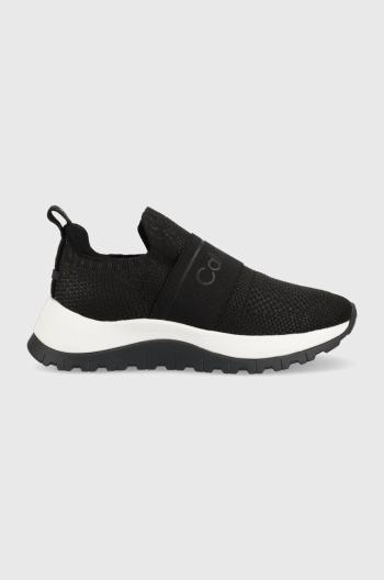 Tenisky Calvin Klein KNIT RUNNER SLIP ON čierna farba, HW0HW01443