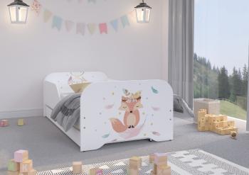 Detská posteľ MIKI 160 x 80 cm - Líška  FOX posteľ + úložný priestor