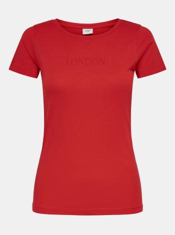 Červené tričko s nápisom Jacqueline de Yong Chicago