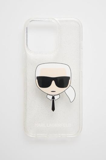 Puzdro na mobil Karl Lagerfeld iPhone 13 Pro strieborná farba