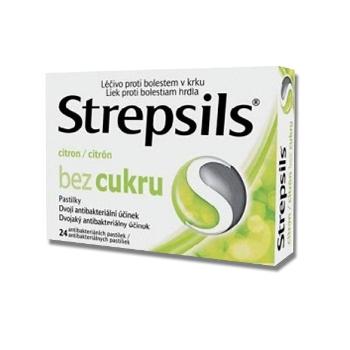 Strepsils citrón bez cukru 24 pastiliek