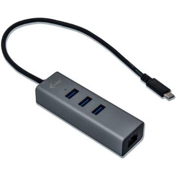 I-TEC USB-C Metal 3-portový HUB s GLAN (C31METALG3HUB)
